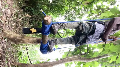 blacktarzanx Post 'Made my own swing in the woods and then decided to jerk off  ' by 'blacktarzanx' from OF - free gay porn