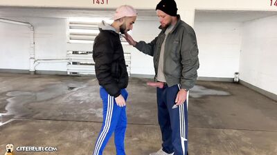Cocksucker & Paul Hengst - Young Arab Cocksucker Takes Massive White Dick in Parking Lot - 1 - free gay porn