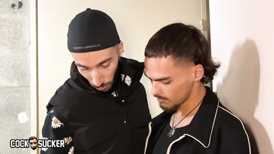 Cocksucker - Arab Twink Devours Latino Cock in City Hookup - free gay porn