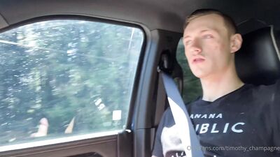 Timothy Champagne - Jerking off in my buddys car - gay porn video