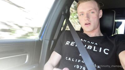 Timothy Champagne - Jerking off in my buddys car - gay porn video