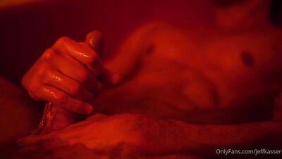 Jeff Kasser - In the bathtub, watching porn and pleasuring myself through climax - gay porn video