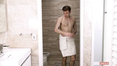 BrotherCrush - Benji Jagger and Caden Dior - If Youre Not Getting Out of the Shower Im Going in Share Your Sponge and Your Dick - gay porn video