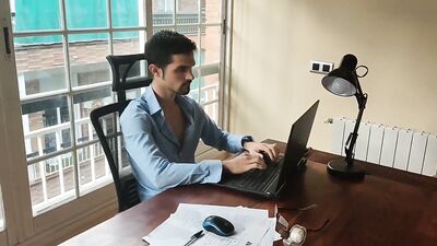 Home office fuck Nando Rey - gay porn video