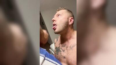 Mars Gymburger plays with my cock until I cum and he swallow - gay porn video
