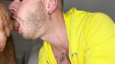 Mars Gymburger sucks my cock until I cum and we have a white - gay porn video