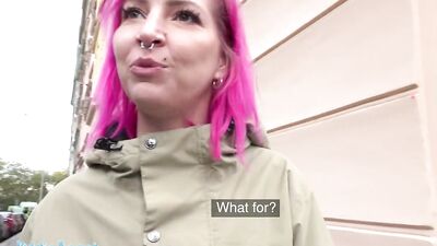 Public Agent Alex Bee fucked in a hot strip bar by a big cock