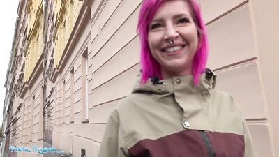Public Agent Alex Bee fucked in a hot strip bar by a big cock