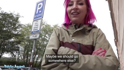 Public Agent Alex Bee fucked in a hot strip bar by a big cock