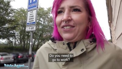 Public Agent Alex Bee fucked in a hot strip bar by a big cock