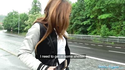 Public Agent Horny tattooed minx bent over and fucked outdoors