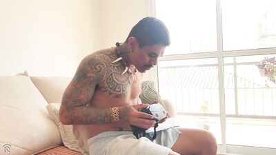 RawFuckClub - Caught My Buddy Jerking Off in VR and Gave Him a Secret Blowjob - gay porn video