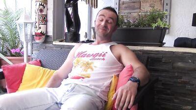 French slut Filipp fucked in the garden exhib by 2 tops dominants - Jess Royan TheFrenchBarebacker - gay porn video