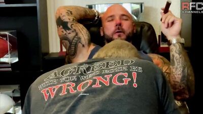Blowjob while smoking a cigar in my trophy room! MasculineJa - gay porn video