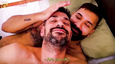 Huge bear endlessly enjoys the ass of a beautiful bottom dedicated to his game - gay porn video