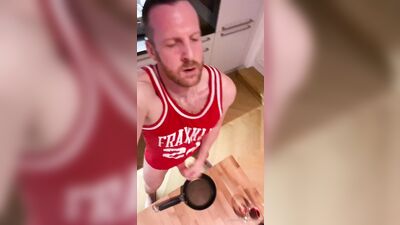 Fans - Tim Kruger - Panfried CUM Omelett With A Nice RedWine - gay porn video