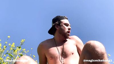 MagicMikeHung1 fucks MaxAdonisxxx outdoors in the fields
