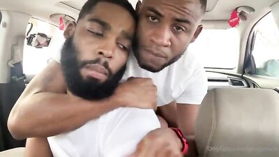Fans - Two Naughty Black Guys Are Having Raw Sex in the Car - gay porn video