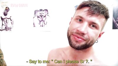 Beautiful bald hairy male fucking a German Rawman - gay porn video