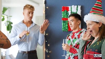 Office XXXmas Party - Chris Damned, Cody Seiya & Felix Fox 2021-12-10 - gay porn video