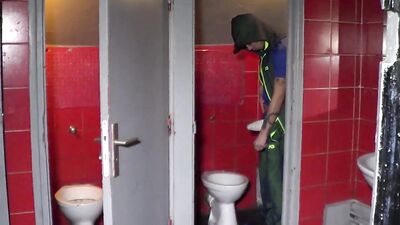 PIGBOY, a hot slut with tatoos, fucked raw by Latino top in public toilets 2021-07-24 - gay porn video