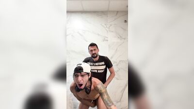 WRECKED IN THE MALL BATHROOM BY A MASSIVE COCK Leo Bulgari - gay porn video