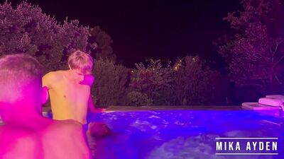 Underwater 4some - Midnight Bath With My French Friends - gay porn video