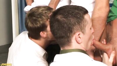 JNRC - Chris Cooke Johan Volny - Orgy at the infirmary - gay porn video