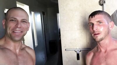 Fans - Our Morning Shower with the Doggies - gay porn video