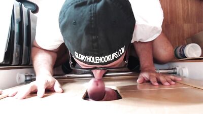 Horny Man Gets Off at the Gloryhole - gay porn video