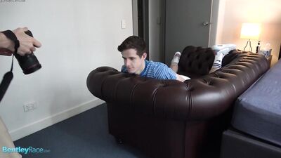 Brad gets super horny in his nude photoshoot - gay porn video