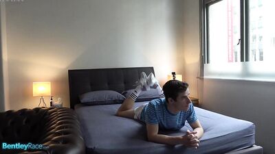Brad gets super horny in his nude photoshoot - gay porn video