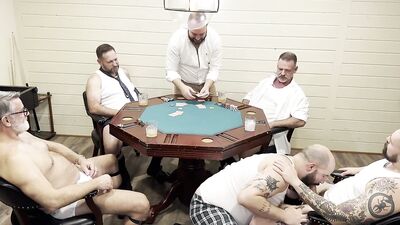 Basement Poker Night with Dads LOGAN STANLEY - gay porn video