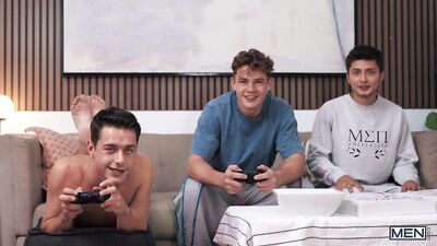 Greedy For Cum - Joey Mills, Angel Rivera & Oliver Marks - gay porn video