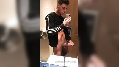 Fans - Josh Moore - public bathrooms always make me so rock hard - gay porn video