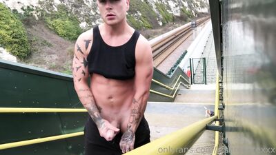 Fans - Josh Moore - Public jerk off at the train station - gay porn video