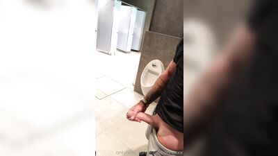 Fans - Josh Moore - Busting my nut out in the open in a public bathroom in Madrid - gay porn video