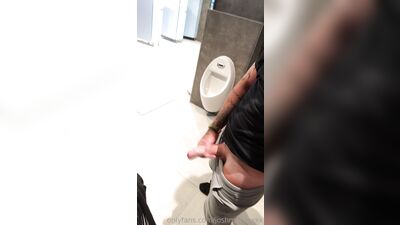 Fans - Josh Moore - Busting my nut out in the open in a public bathroom in Madrid - gay porn video