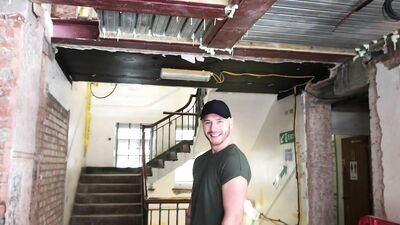 Fans - Josh Moore - Three way breeding on a public building site - gay porn video