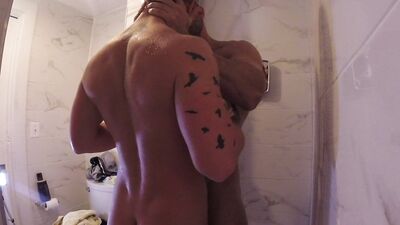 Fans - Josh Moore - Austin Wolf breeds me deep in the shower - gay porn video