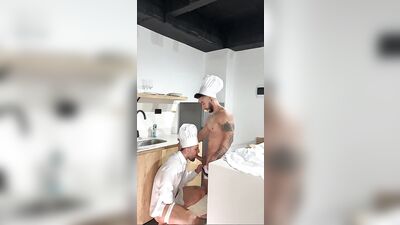 Fucking in the kitchen - gay porn video