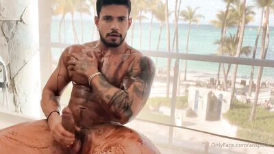 Fans - Alejo Ospina Jerk Off - Covered in Chocolate YUMM - free gay porn - gay porn video