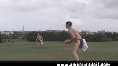 Ed and Tate Aussie Footy Practice