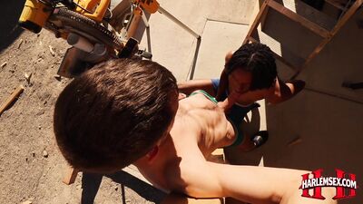 Expert Sucker  Muscular Worker- Intense pipe on the job site
