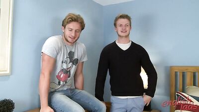 Straight Blond Hunks Aaron & Harry Have a Sword Fight - Their 1st Man Contact