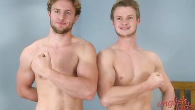 Straight Blond Hunks Aaron & Harry Have a Sword Fight - Their 1st Man Contact
