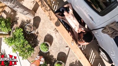 Intense Sodomy on the Terrace - Beau Black  Young Athletic - gay porn