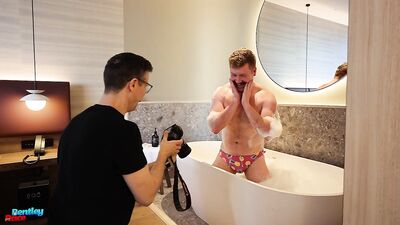 Behind the scenes with our soapy mate Patrick - gay porn