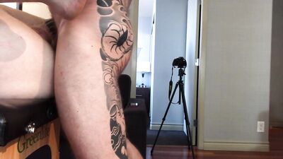 Ginger cub fucked on massage table by tattooed hunk - fan club