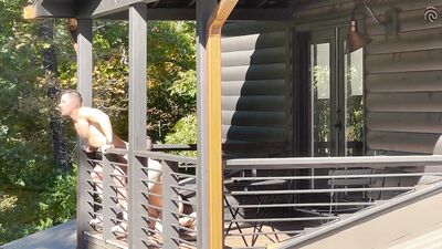 Bent on the Balcony - Shane Thomas Takes Derek Kage Raw - fan club